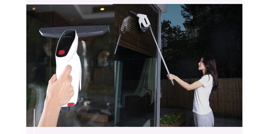 מנקה חלונות JIMMY לשימוש בזוויות שונות למראות, חלונו, שמשות ומקלחות. 
