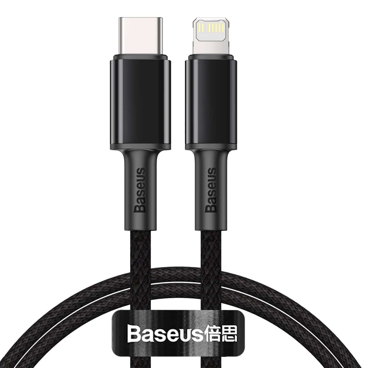 כבל סנכרון וטעינה Baseus High Density Braided Fast Charging Data Cable Type-C to iP PD 20W באורך 1 מטר - צבע שחור