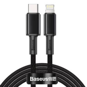 כבל סנכרון וטעינה Baseus High Density Braided Fast Charging Data Cable Type-C to iP PD 20W באורך 2 מטר - צבע שחור