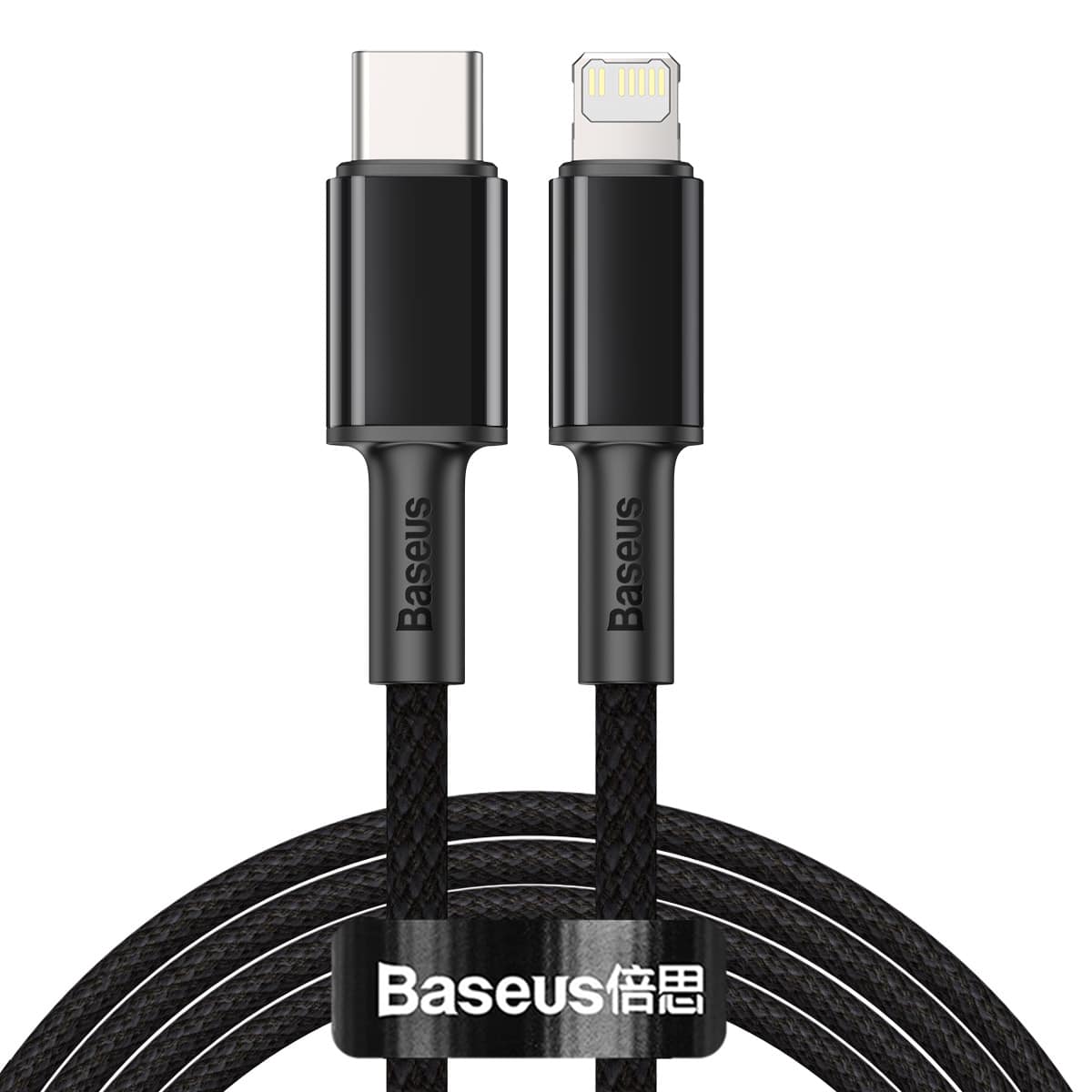 כבל סנכרון וטעינה Baseus High Density Braided Fast Charging Data Cable Type-C to iP PD 20W באורך 2 מטר - צבע שחור