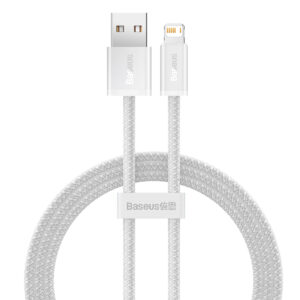 כבל סנכרון וטעינה Baseus Dynamic Series Fast Charging Data Cable USB to iP 2.4A באורך 1 מטר - צבע לבן