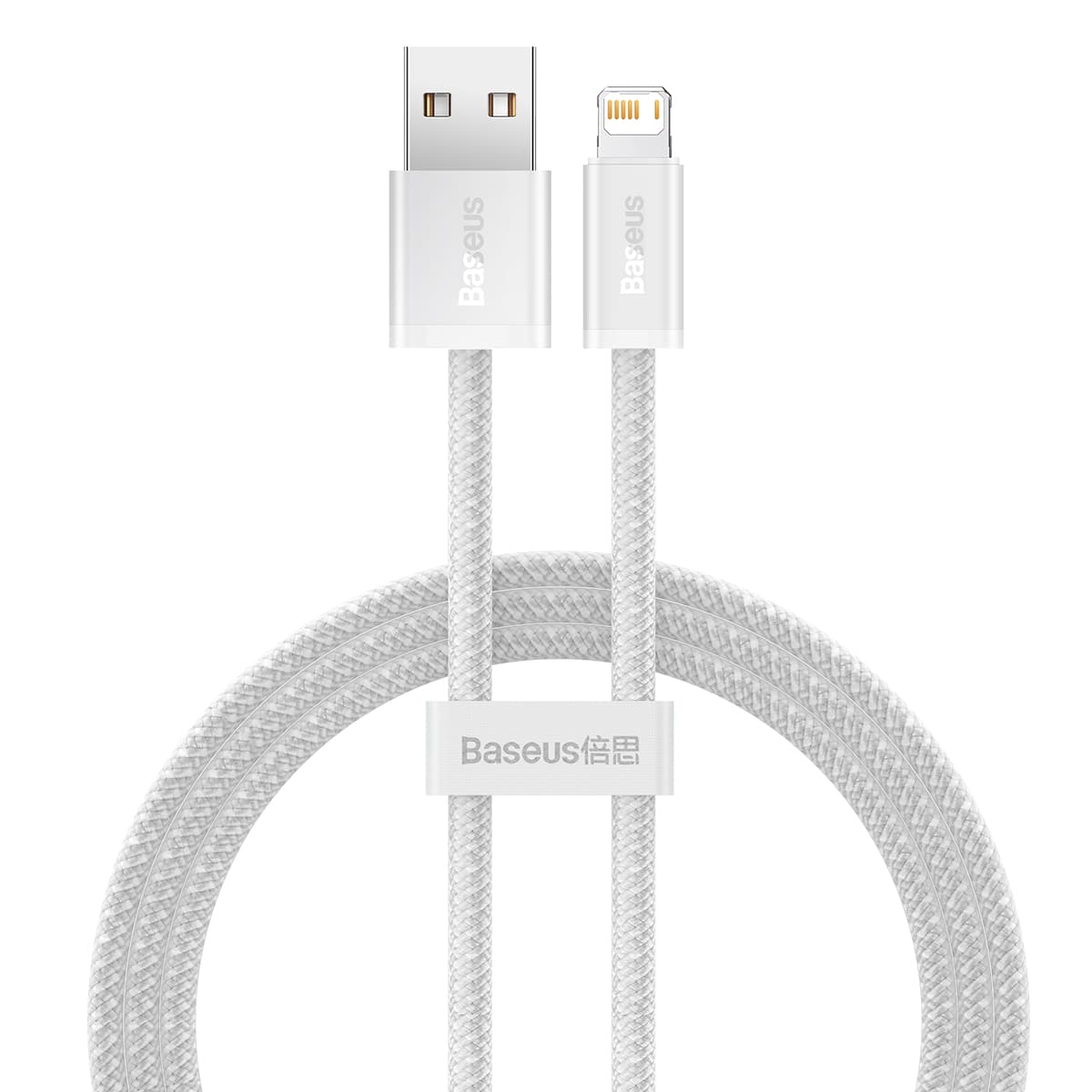 כבל סנכרון וטעינה Baseus Dynamic Series Fast Charging Data Cable USB to iP 2.4A באורך 1 מטר - צבע לבן