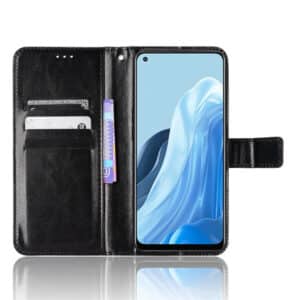 כיסוי מגן ארנק עור - OPPO Reno 7 5G - שחור