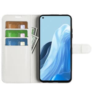 כיסוי מגן ארנק עור - OPPO Reno 7 5G - לבן